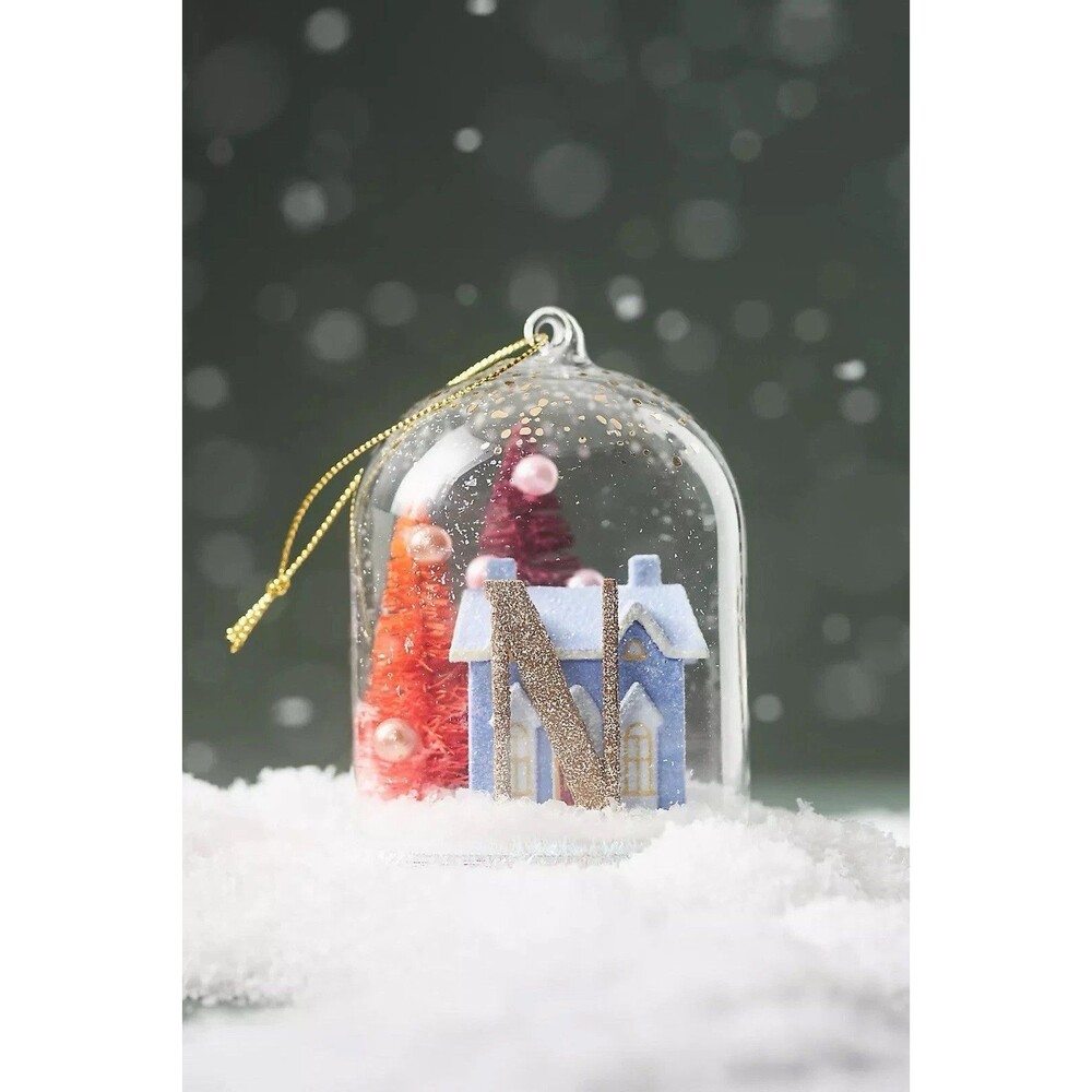 Anthropologie Monogram Letter "N" Arctic Ornament Home For Holidays Christmas